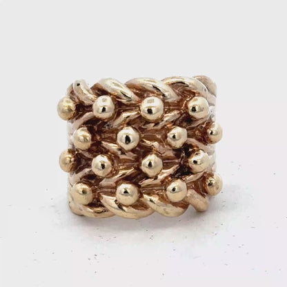 9ct yellow gold keeper ring size Y (sh27332b)