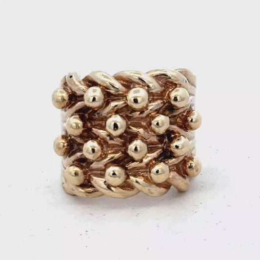9ct yellow gold keeper ring size Y (sh27332b)