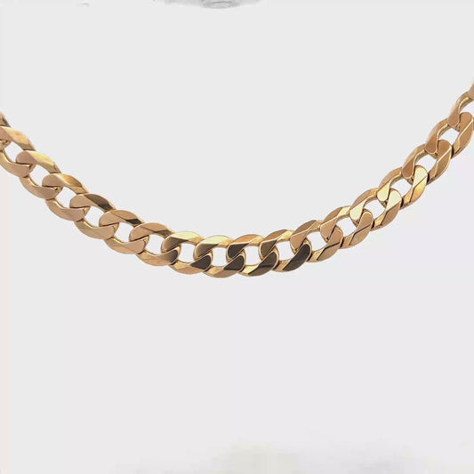 9ct yellow gold curb chain 75.3g (sh25972l)