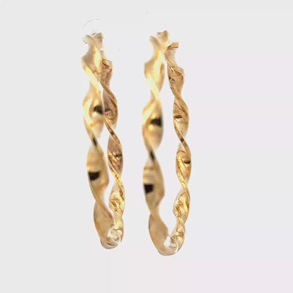 9ct yellow gold hoop earrings 8.5g (sh27823b)