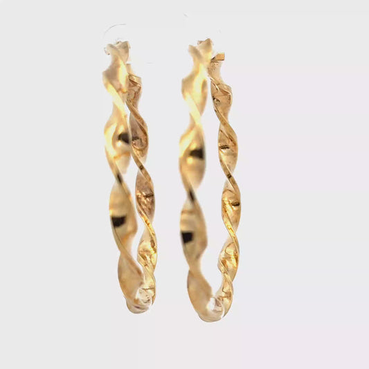 9ct yellow gold hoop earrings 8.5g (sh27823b)