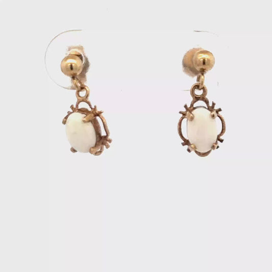 9ct yellow gold opal earrings 0.8g (sh25092l)