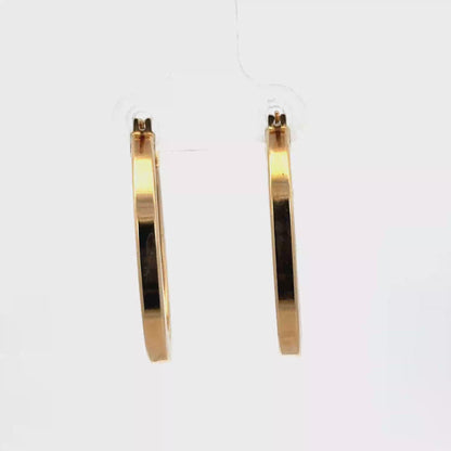 9ct yellow gold hoop earrings 2.1g (sh27505b)