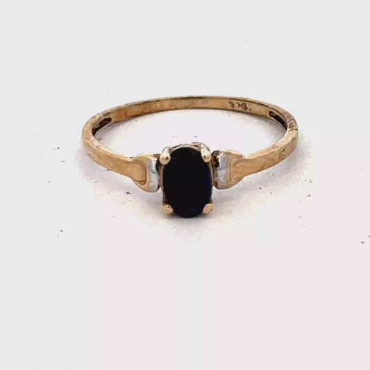 9ct yellow gold ring size M (sh25325l)