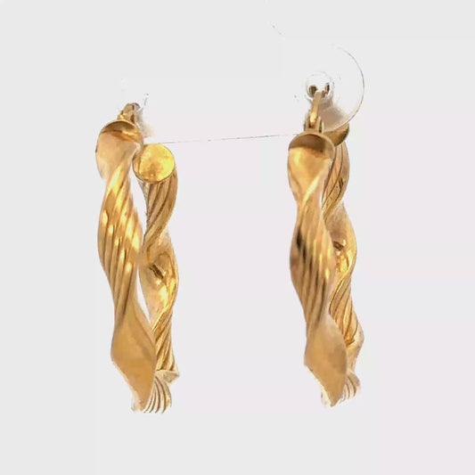 9ct yellow gold hoop earrings 1.9g (sh25238l)