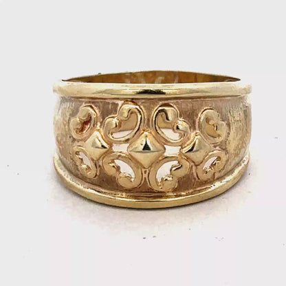 9ct yellow gold ring size V (sh27144b)