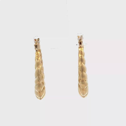 9ct yellow gold hoop earrings 2.1g (sh27523b)