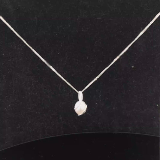 9ct white gold chain and pendant 1.6g (sh26212b)