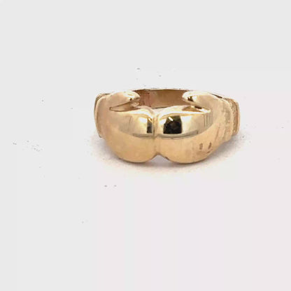 9ct yellow gold boxing glove ring size D1/2 (sh27616b)