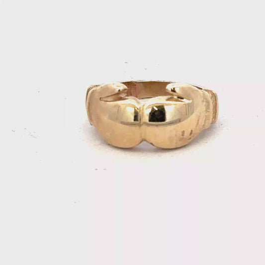 9ct yellow gold boxing glove ring size D1/2 (sh27616b)