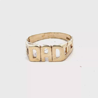 9ct yellow gold DAD ring size X (sh27865b)