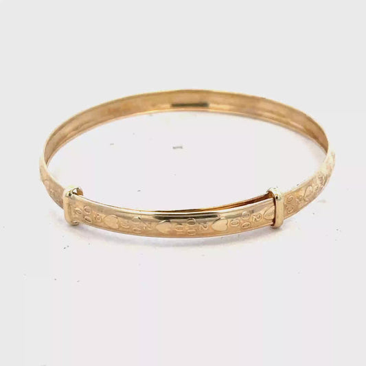 9ct yellow gold baby bangle 2g (sh28050b)