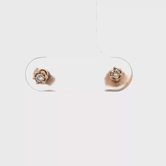 9ct yellow gold diamond earrings 0.6g (sh25280l)