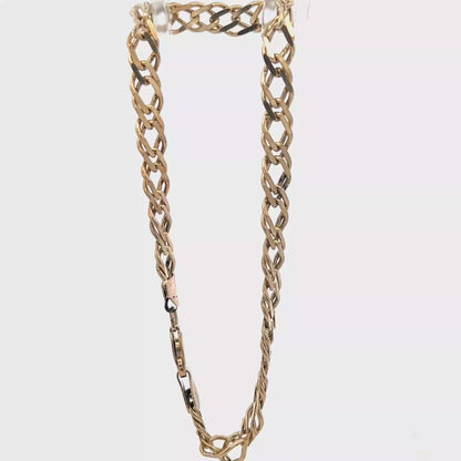 9ct yellow gold double linked bracelet 7.6g (sh27956b)