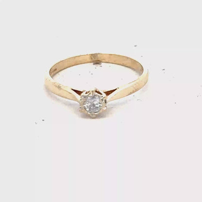 9ct yellow gold diamond ring size J1/2 (sh25940l)