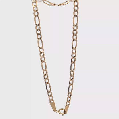 9ct yellow gold figaro bracelet 1.2g (sh25936l)