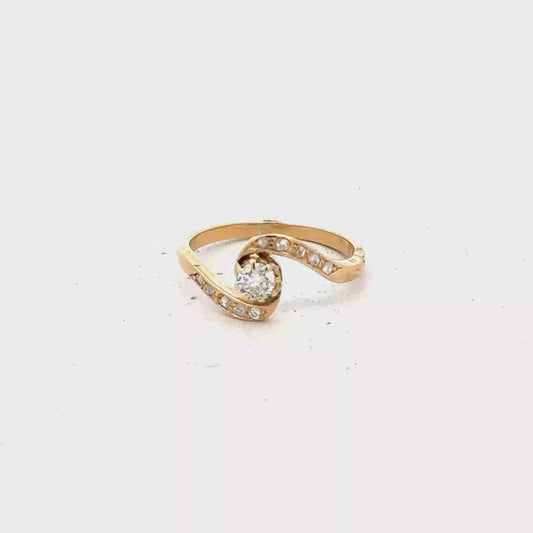 9ct yellow gold diamond ring sh27671b