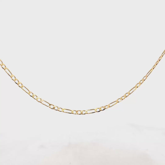 9ct yellow gold figaro chain 3.3g (sh26918b)