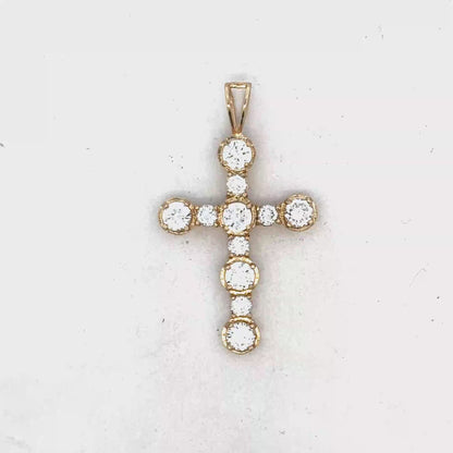 9ct yellow gold cross pendant sh26653b
