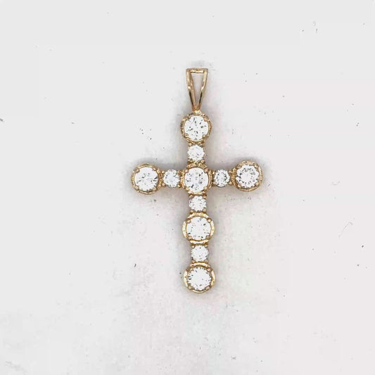 9ct yellow gold cross pendant sh26653b