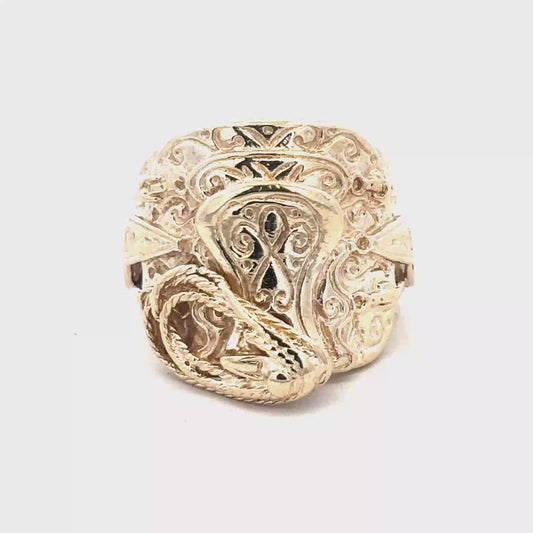 9ct yellow gold saddle ring size V1/2 (sh27836b)