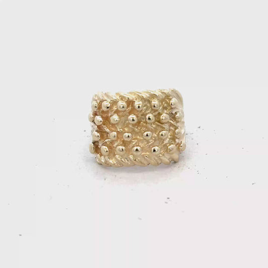 9ct yellow gold keeper ring size L1/2 (sh27895b)