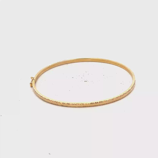 9ct yellow gold bangle 3.6g (sh25611l)