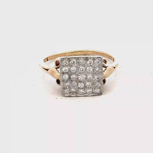 9ct yellow gold diamond ring size N (sh28043b)