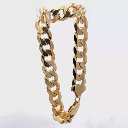 9ct yellow gold curb bracelet 29.9g (sh27162b)