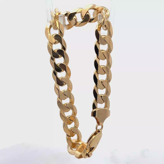 9ct yellow gold curb bracelet 29.9g (sh27162b)