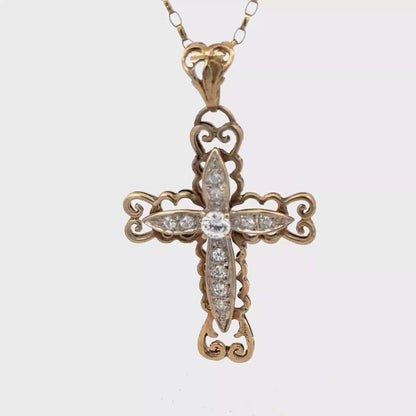 9ct yellow gold cross pendant 5.7g (BB2056B)