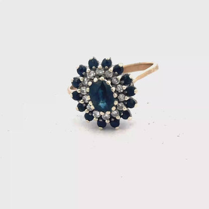 9ct yellow gold sapphire and diamond ring sh25706l