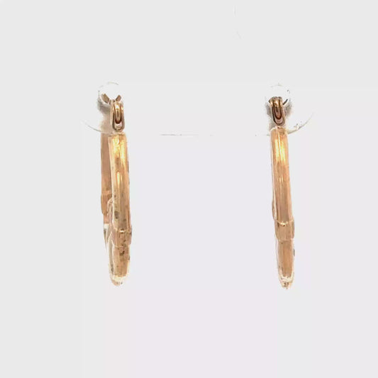 9ct yellow gold claddagh hoop earrings 0.9g (sh25448l)