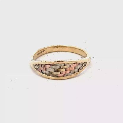 9ct yellow gold ring size L (sh27879b)