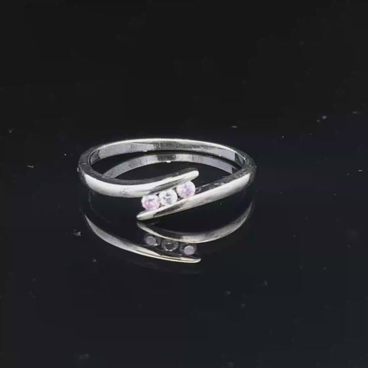 9ct white gold ring size P1/2 (sh27963b)