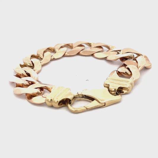 9ct yellow gold curb bracelet 63.6g (sh25254l)