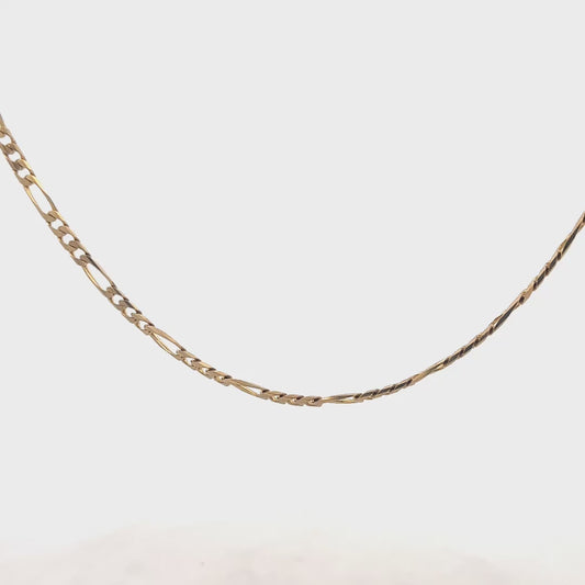 9ct yellow gold figaro chain 7.2g (sh24940l)
