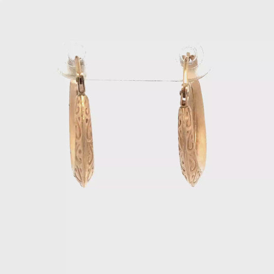 9ct yellow gold hoop earrings 1.3g (sh27511b)
