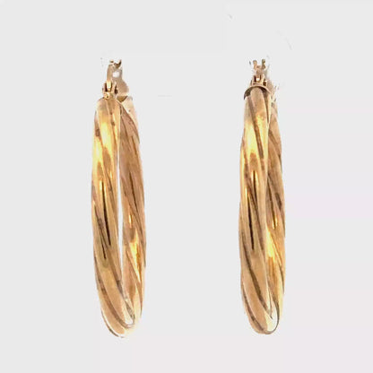 9ct yellow gold hoop earrings 1.7g (sh25780l)