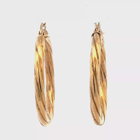 9ct yellow gold hoop earrings 1.7g (sh25780l)