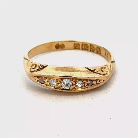 18ct yellow gold diamond ring size P (sh19409b)
