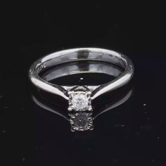 9ct white gold diamond solitaire ring sh26837b
