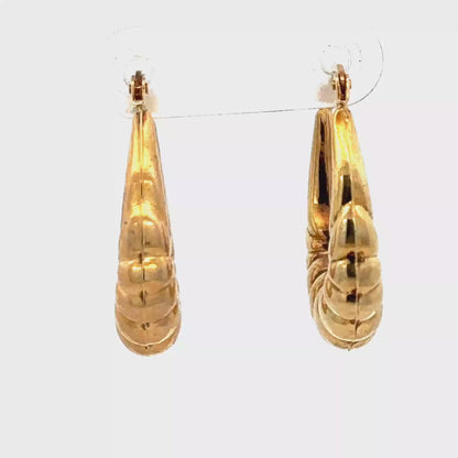 9ct yellow gold hoop earrings 1.8g (sh26821b)