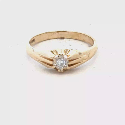 9ct yellow gold diamond ring size S (sh25912l)