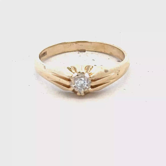 9ct yellow gold diamond ring size S (sh25912l)