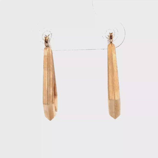 9ct yellow gold hoop earrings 0.9g (sh27513b)