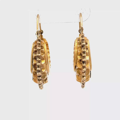 9ct yellow gold hoop earrings 3.1g (sh27948b)