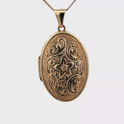 9ct yellow gold locket pendant 4.4g (sh26600b)