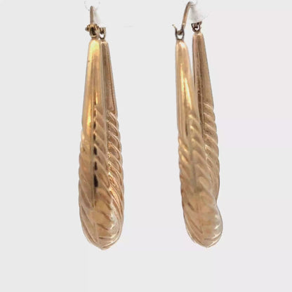 9ct yellow gold hoop earrings 3.4g (sh27257b)
