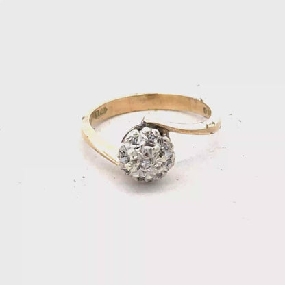 9ct yellow gold diamond ring size M1/2 (sh27883b)